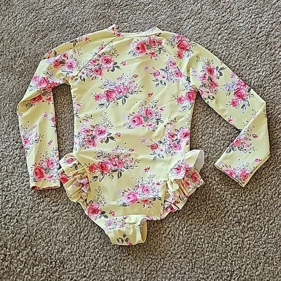 Seafolly Paradise Garden Girls Ruffle Hip Paddlesuit - Floral- size 5